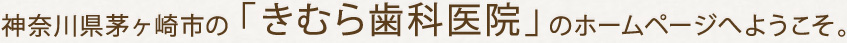 神奈川県茅ヶ崎市の「きむら歯科医院」のホームページへようこそ。